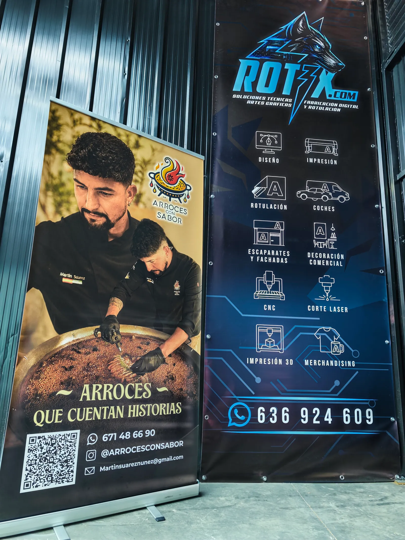 Trabajo real de roll-up impreso en gran formato